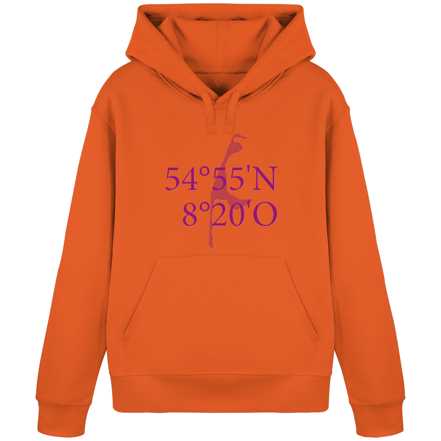 Deine Koordinaten_lila_vorne - Basic Hoodie