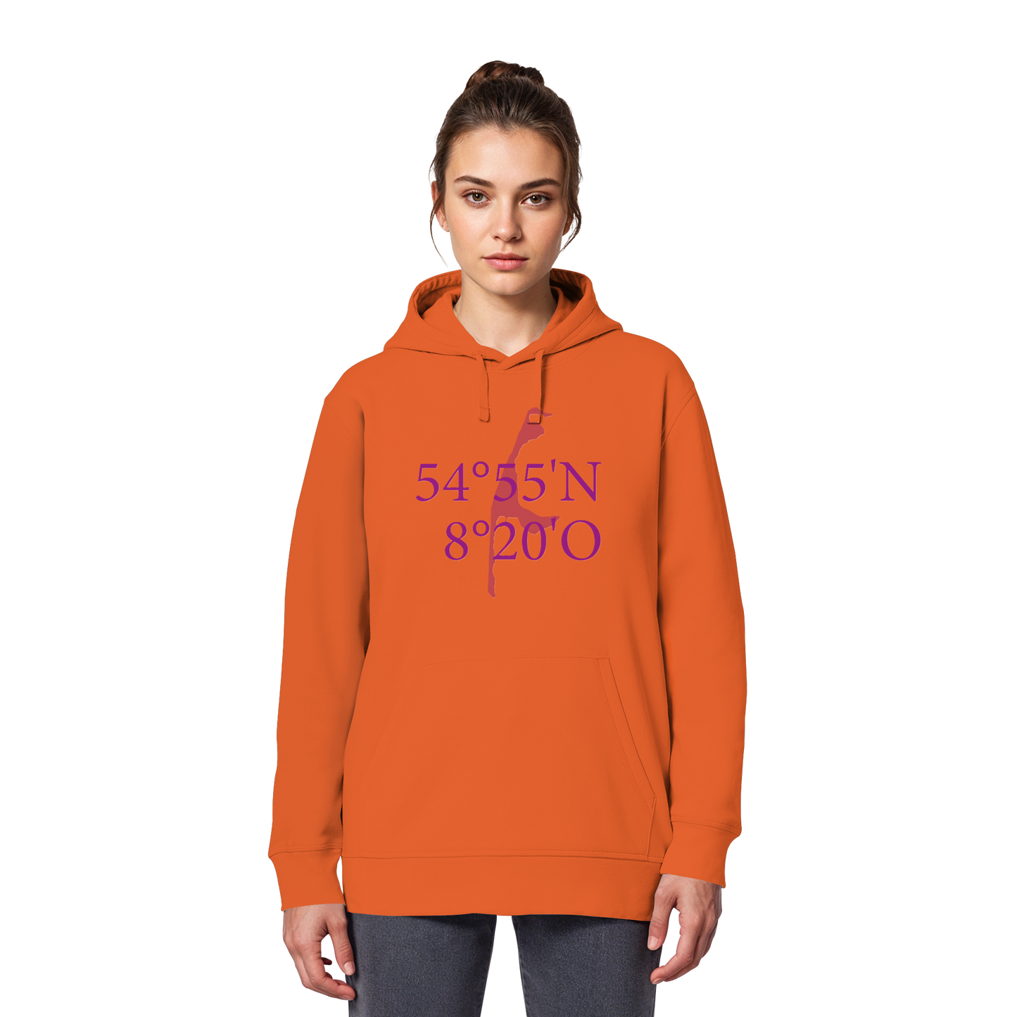 Deine Koordinaten_lila_vorne - Basic Hoodie