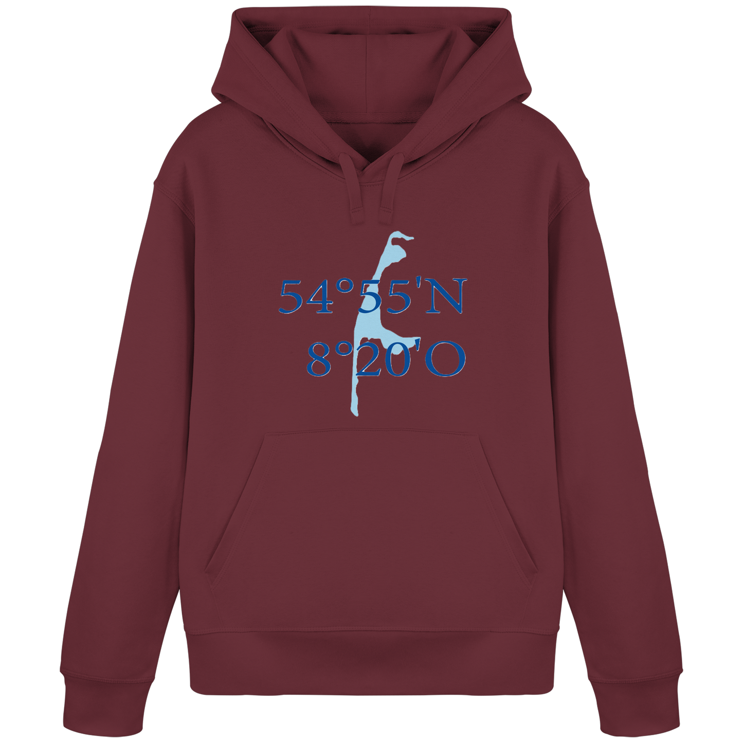Deine Koordinaten_blau_vorne - Basic Hoodie