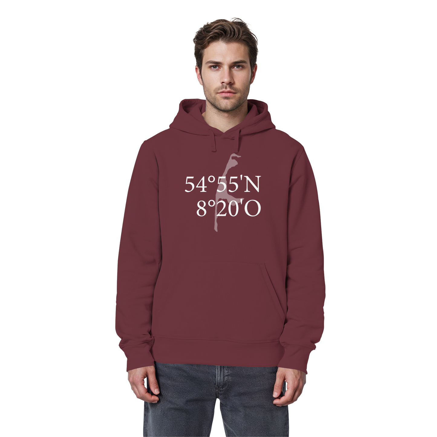 Deine Koordinate_vorne_Sonderedition_weiß - Basic Hoodie