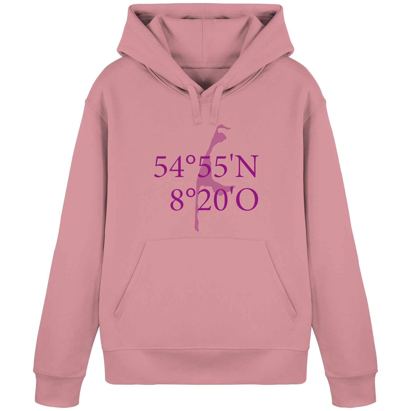Deine Koordinaten_lila_vorne - Basic Hoodie