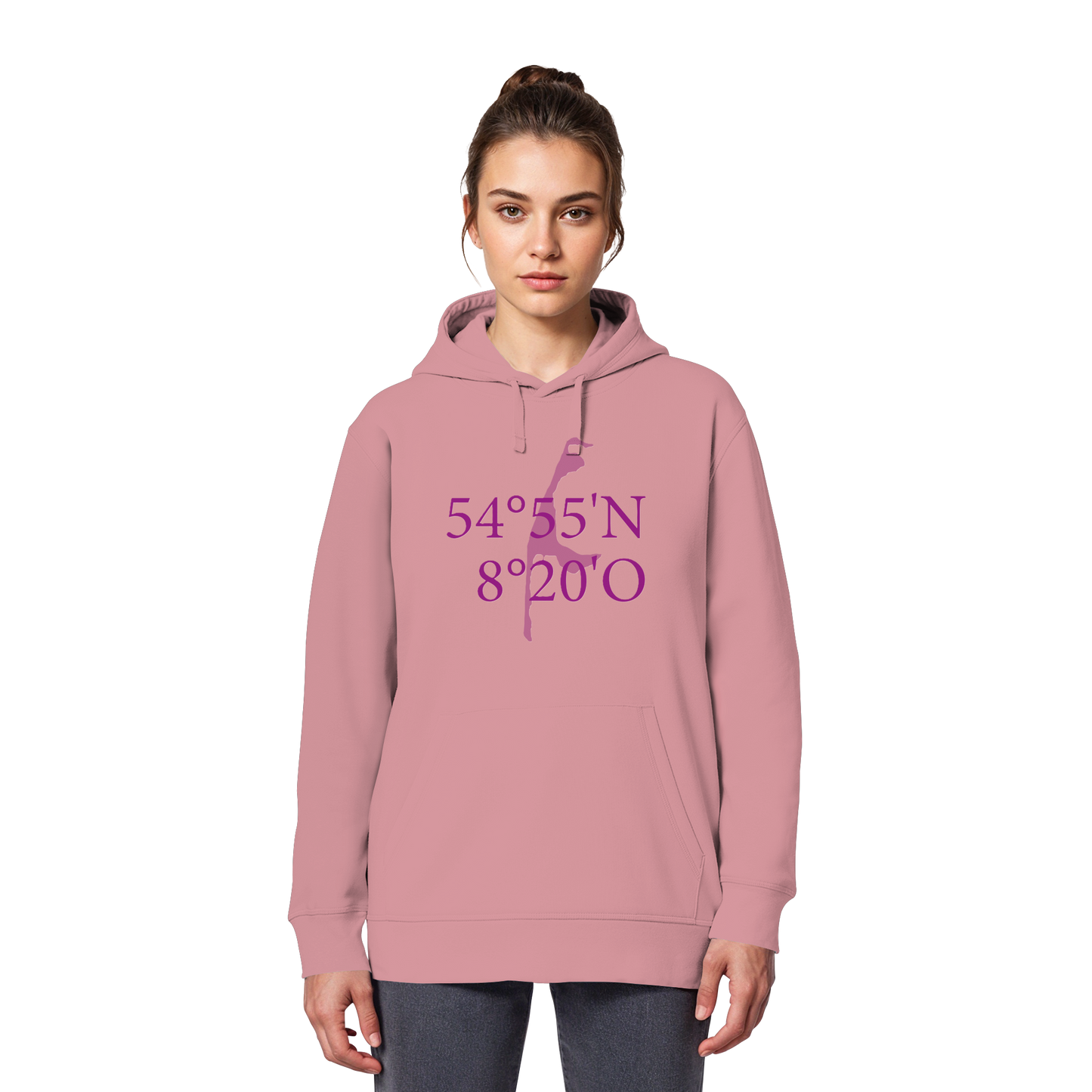 Deine Koordinaten_lila_vorne - Basic Hoodie
