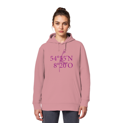 Deine Koordinaten_lila_vorne - Basic Hoodie