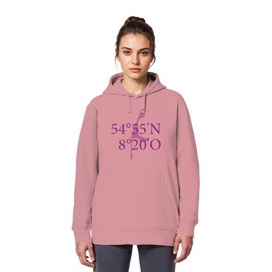 Deine Koordinaten_lila_vorne - Basic Hoodie