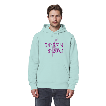 Deine Koordinaten_lila_vorne - Basic Hoodie