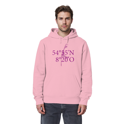 Deine Koordinaten_lila_vorne - Basic Hoodie