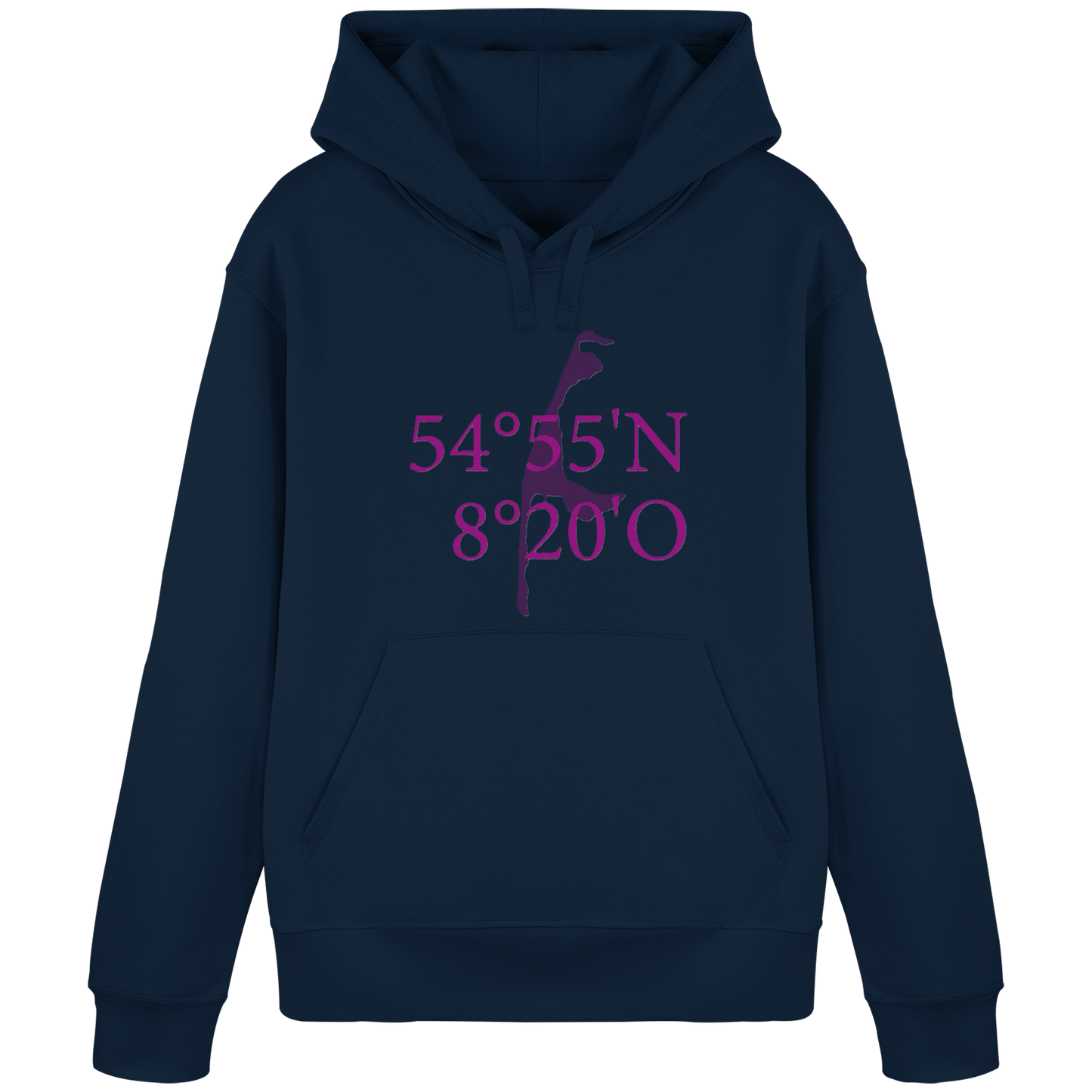 Deine Koordinaten_lila_vorne - Basic Hoodie