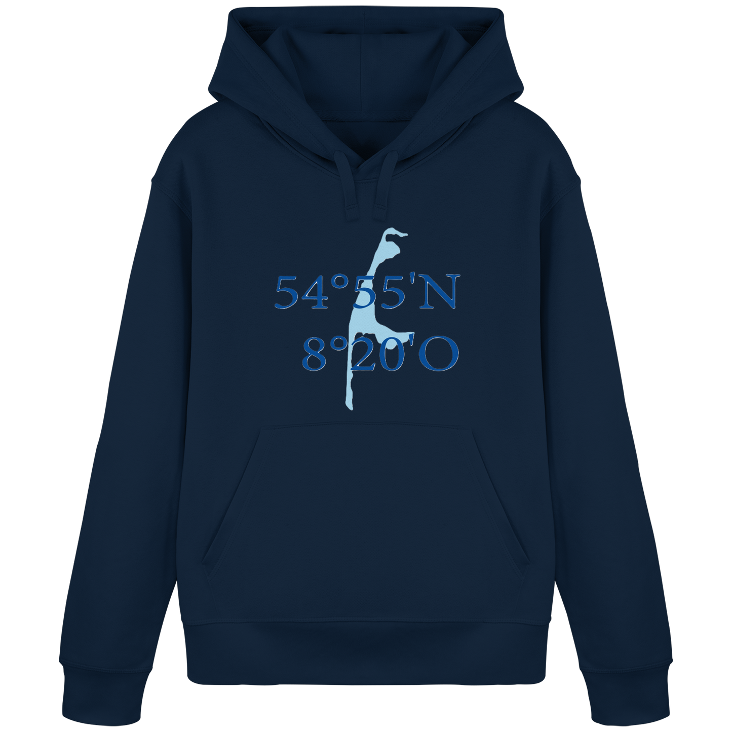 Deine Koordinaten_blau_vorne - Basic Hoodie