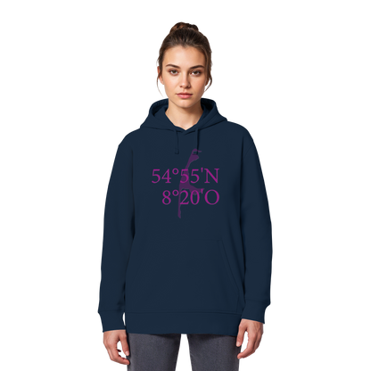 Deine Koordinaten_lila_vorne - Basic Hoodie