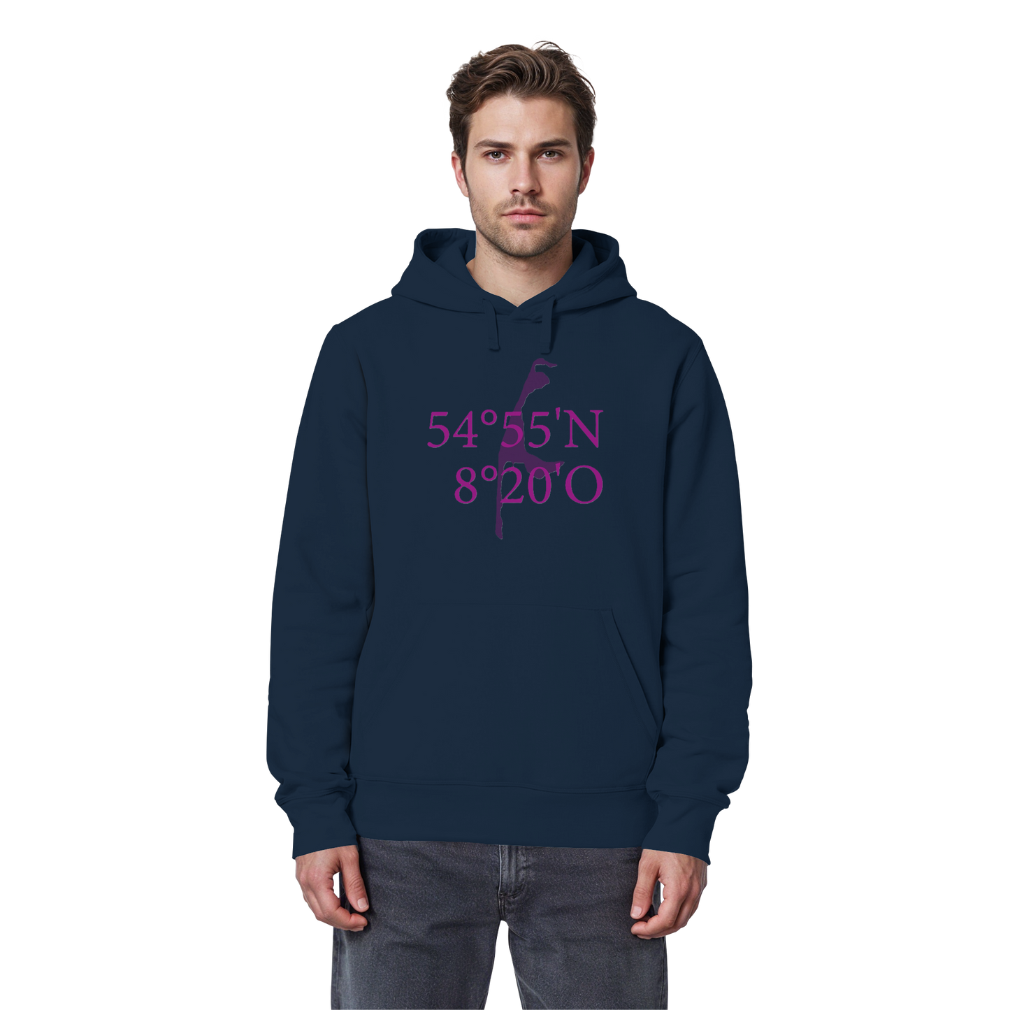 Deine Koordinaten_lila_vorne - Basic Hoodie