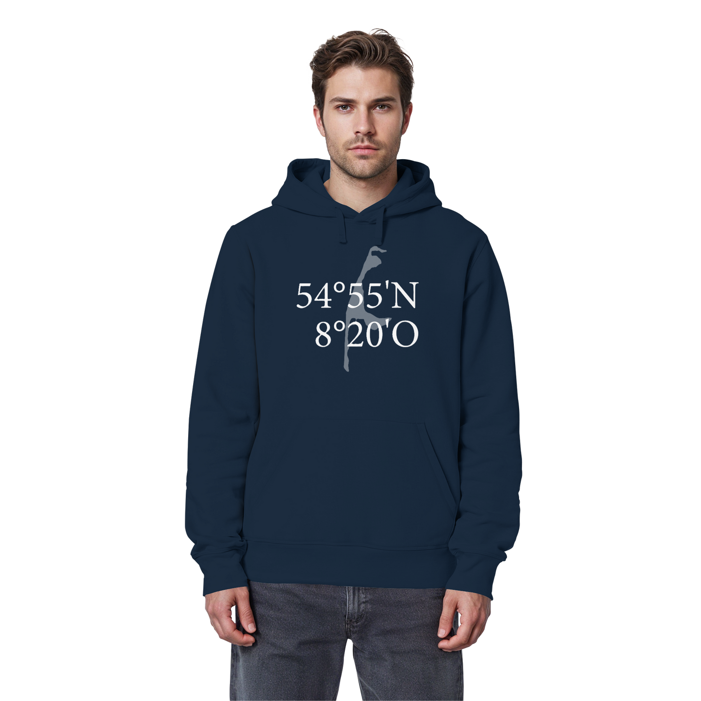 Deine Koordinate_vorne_Sonderedition_weiß - Basic Hoodie