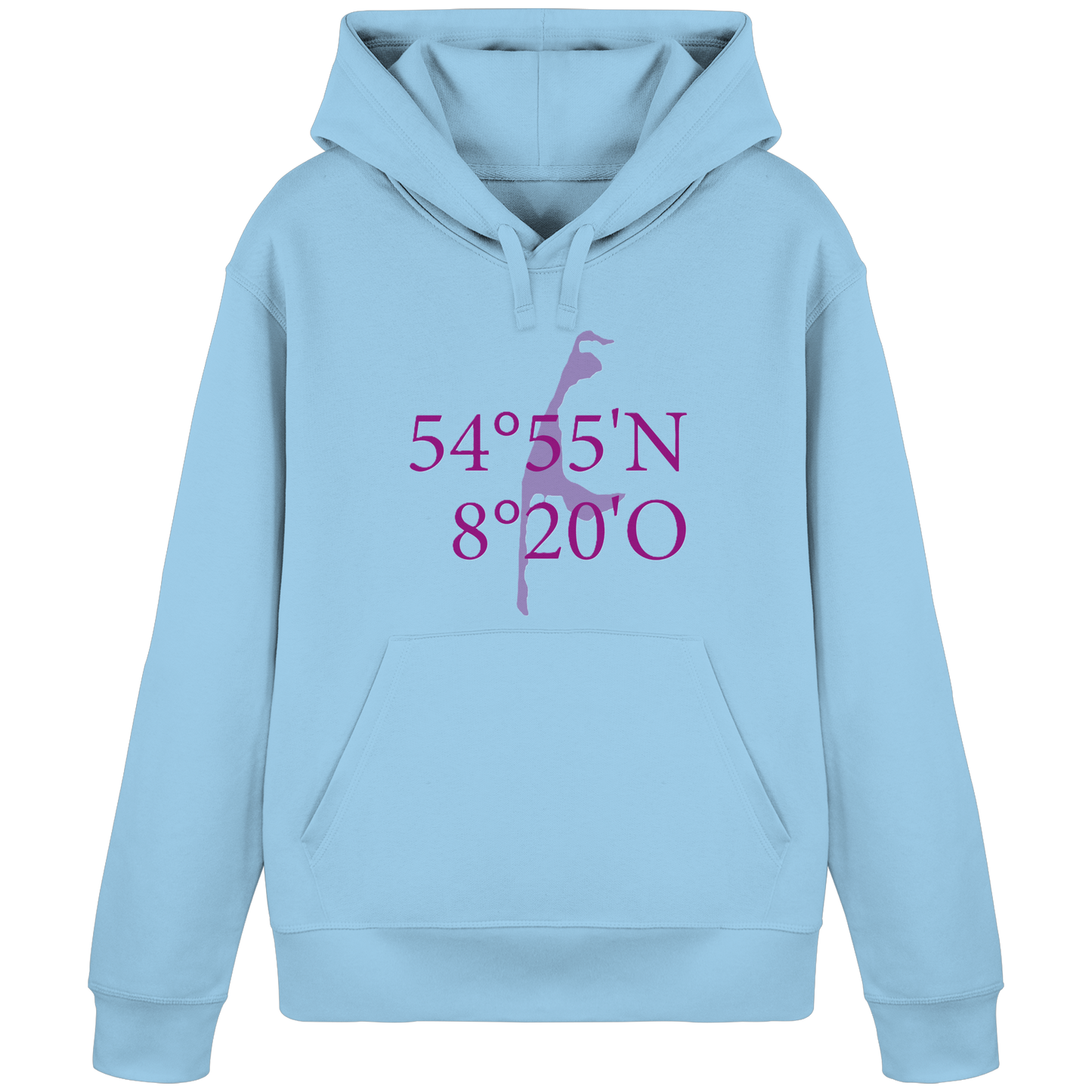 Deine Koordinaten_lila_vorne - Basic Hoodie