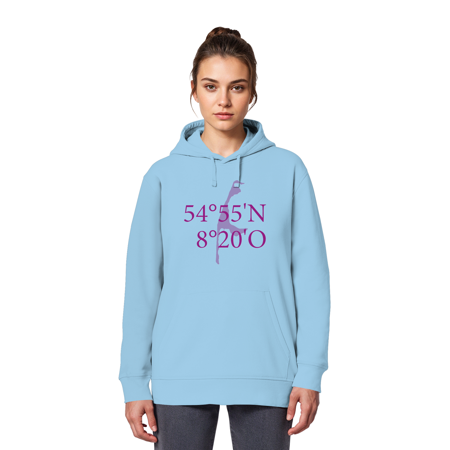 Deine Koordinaten_lila_vorne - Basic Hoodie