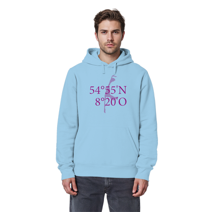 Deine Koordinaten_lila_vorne - Basic Hoodie