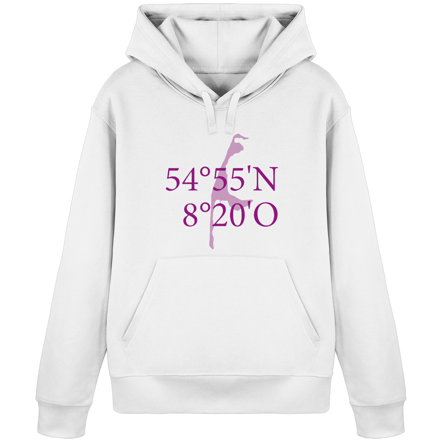 Deine Koordinaten_lila_vorne - Basic Hoodie