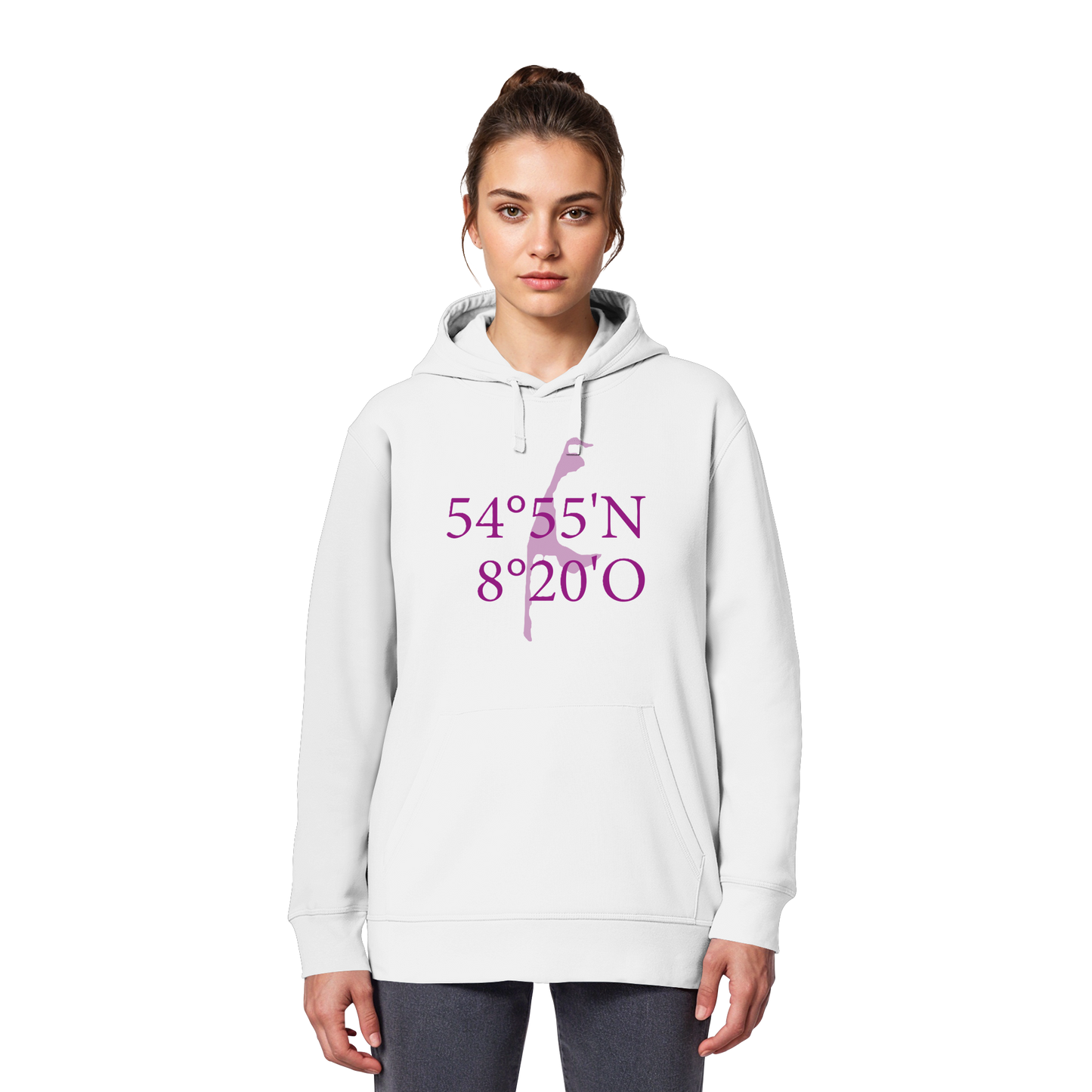 Deine Koordinaten_lila_vorne - Basic Hoodie