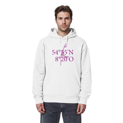 Deine Koordinaten_lila_vorne - Basic Hoodie