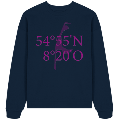 Deine Koordinaten_lila_vorne - Oversize Sweatshirt