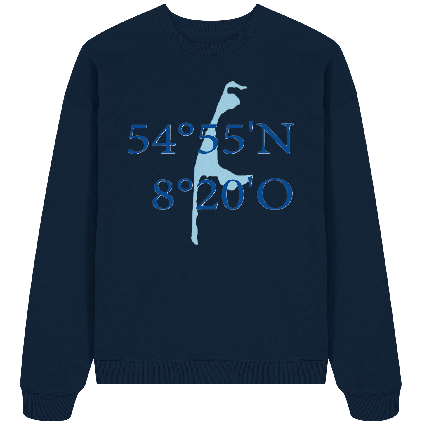 Deine Koordinaten_blau_vorne - Oversize Sweatshirt