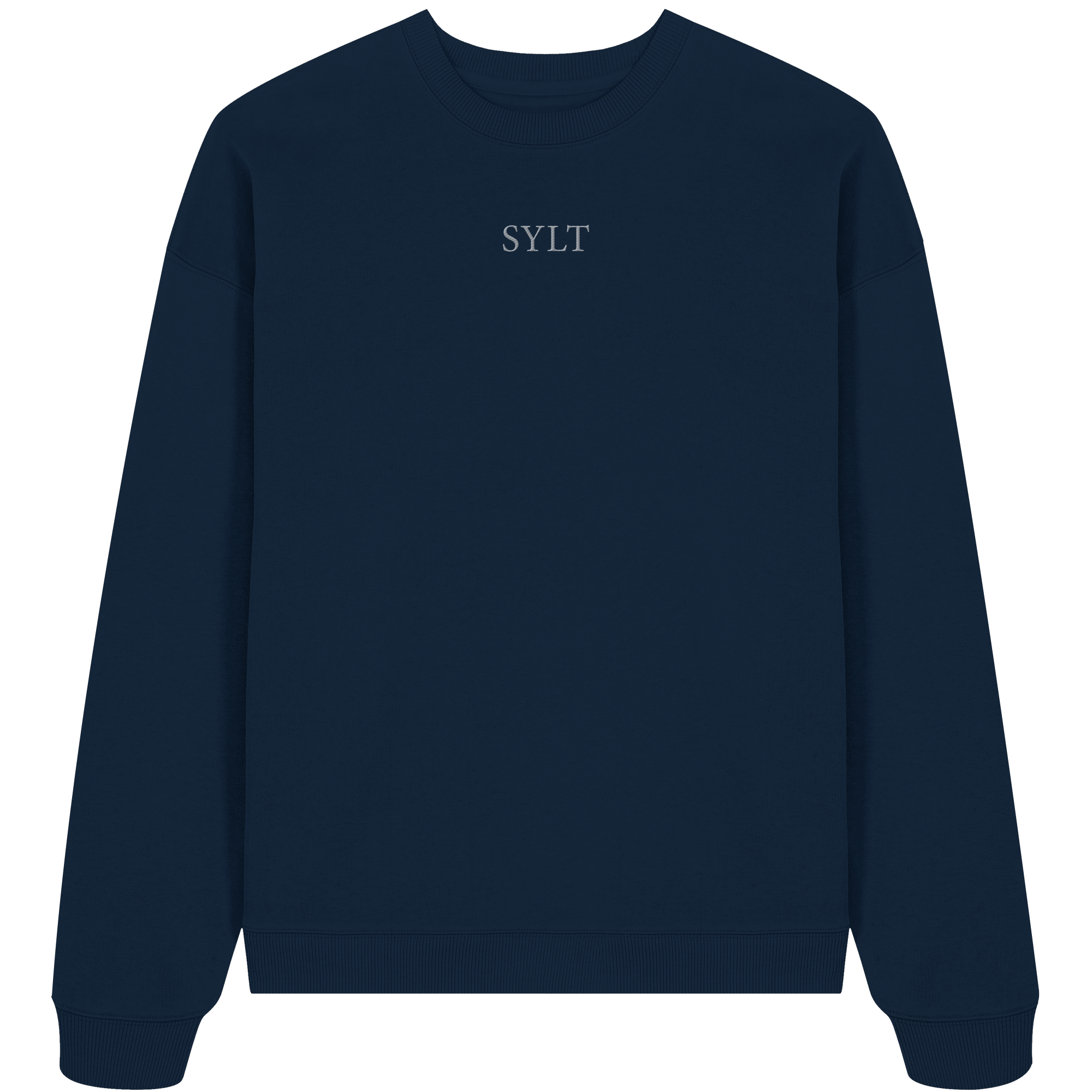 maritime SyltWelle (Sonnenaufgang) mit Stick (front) & Logo (hinten)  - Oversize Sweatshirt