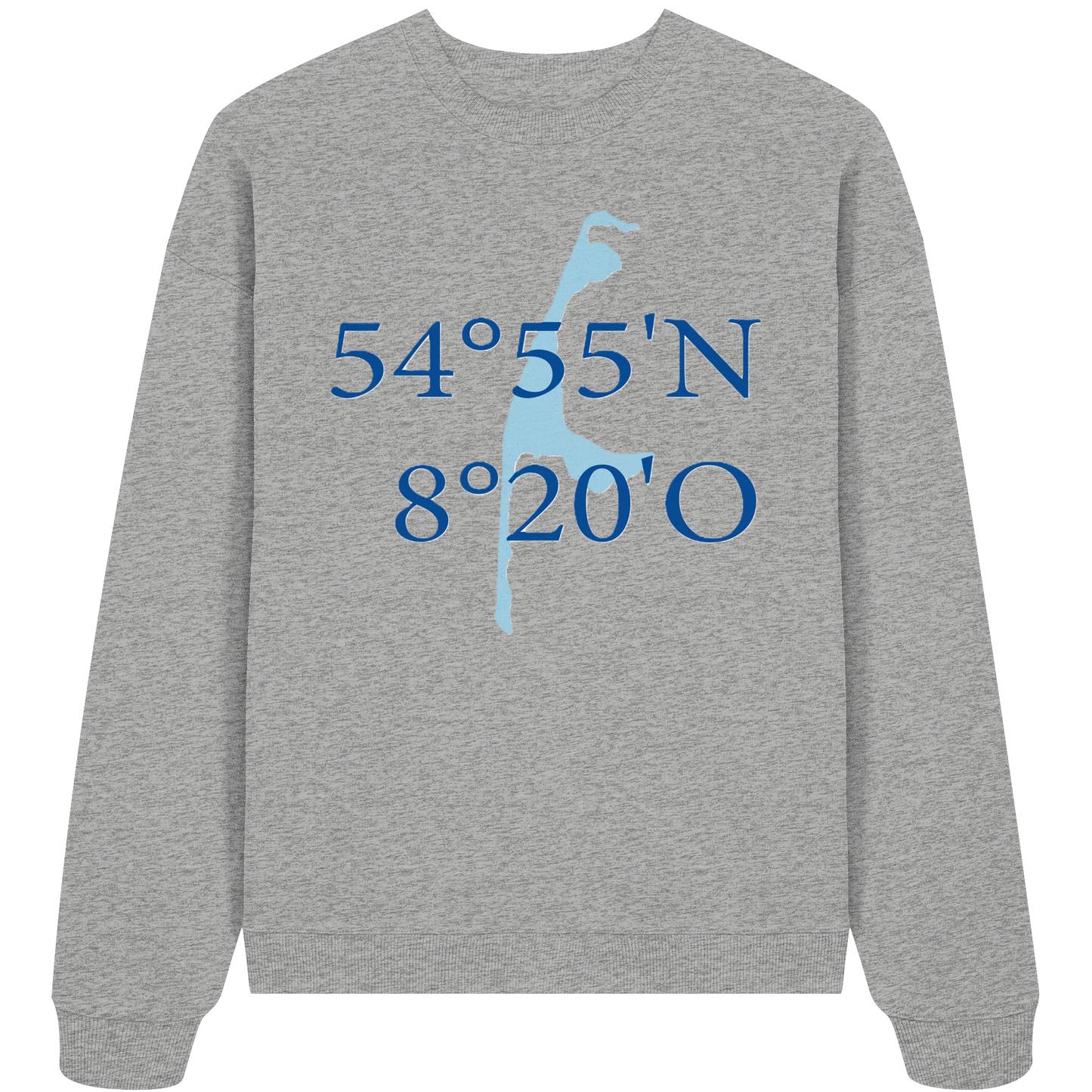 Deine Koordinaten_blau_vorne - Oversize Sweatshirt