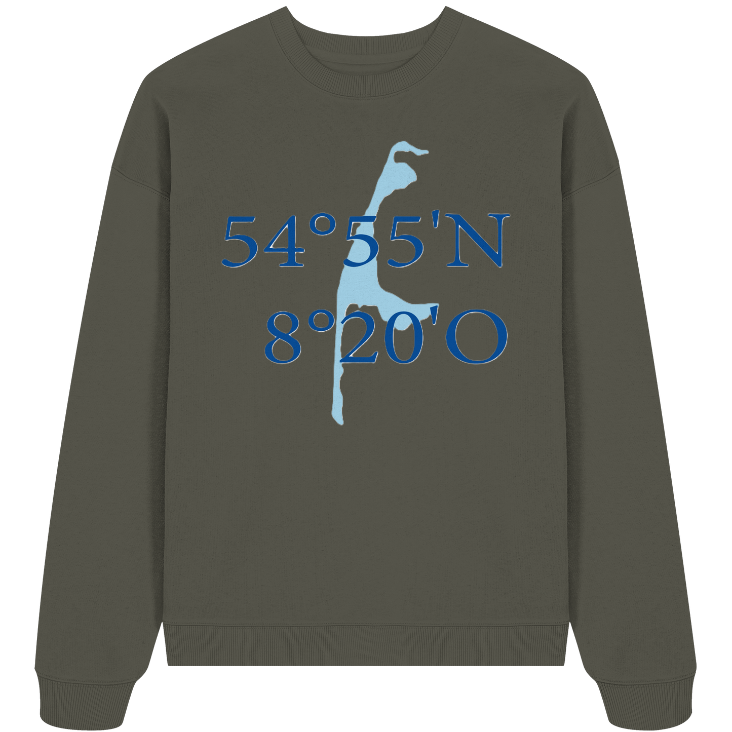 Deine Koordinaten_blau_vorne - Oversize Sweatshirt