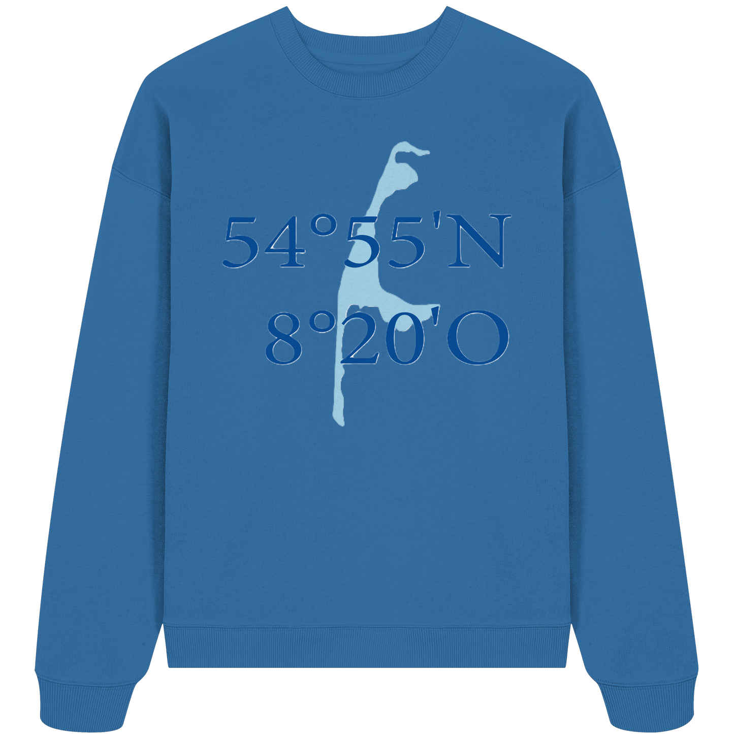 Deine Koordinaten_blau_vorne - Oversize Sweatshirt
