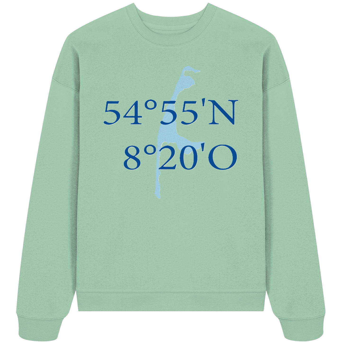 Deine Koordinaten_blau_vorne - Oversize Sweatshirt