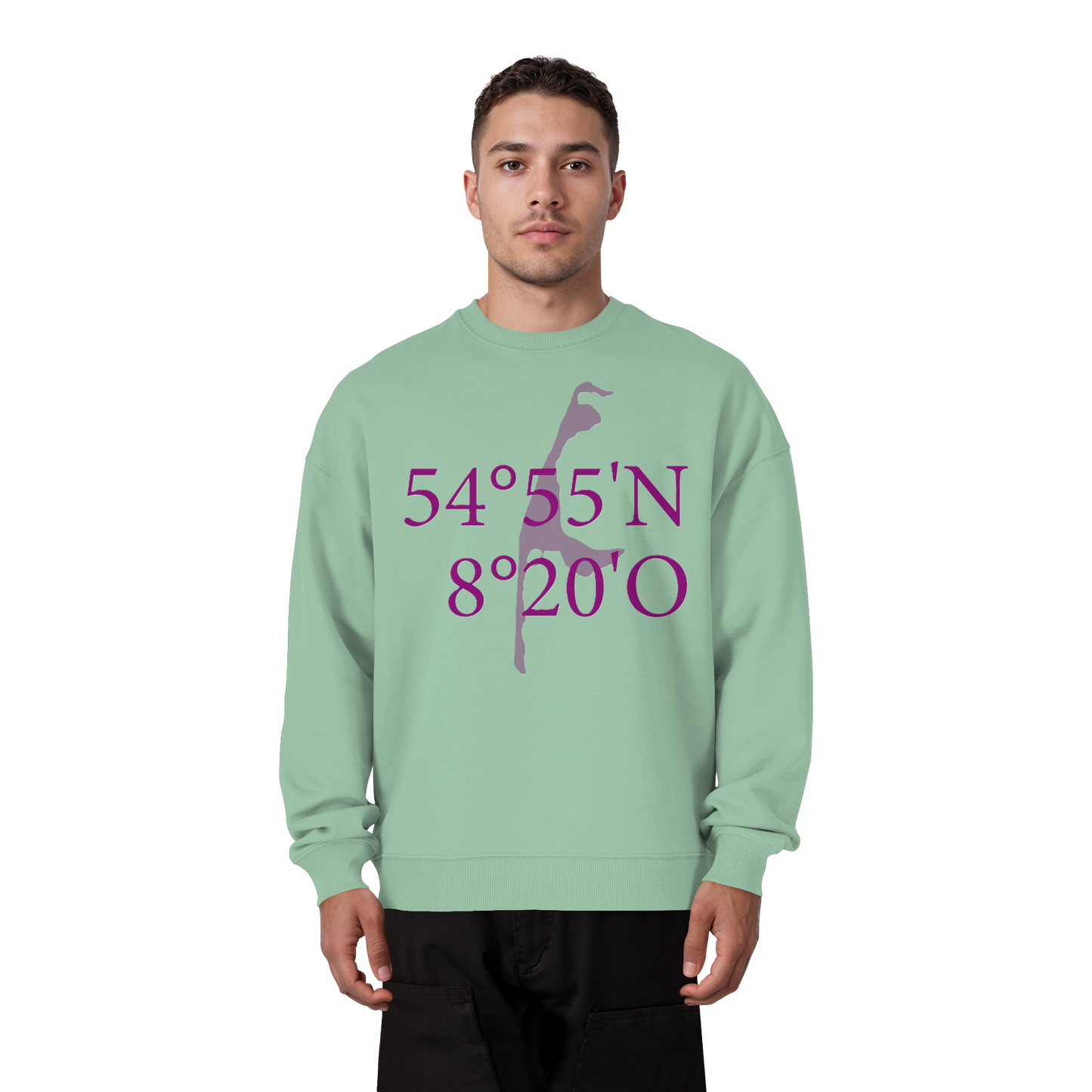 Deine Koordinaten_lila_vorne - Oversize Sweatshirt