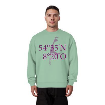 Deine Koordinaten_lila_vorne - Oversize Sweatshirt