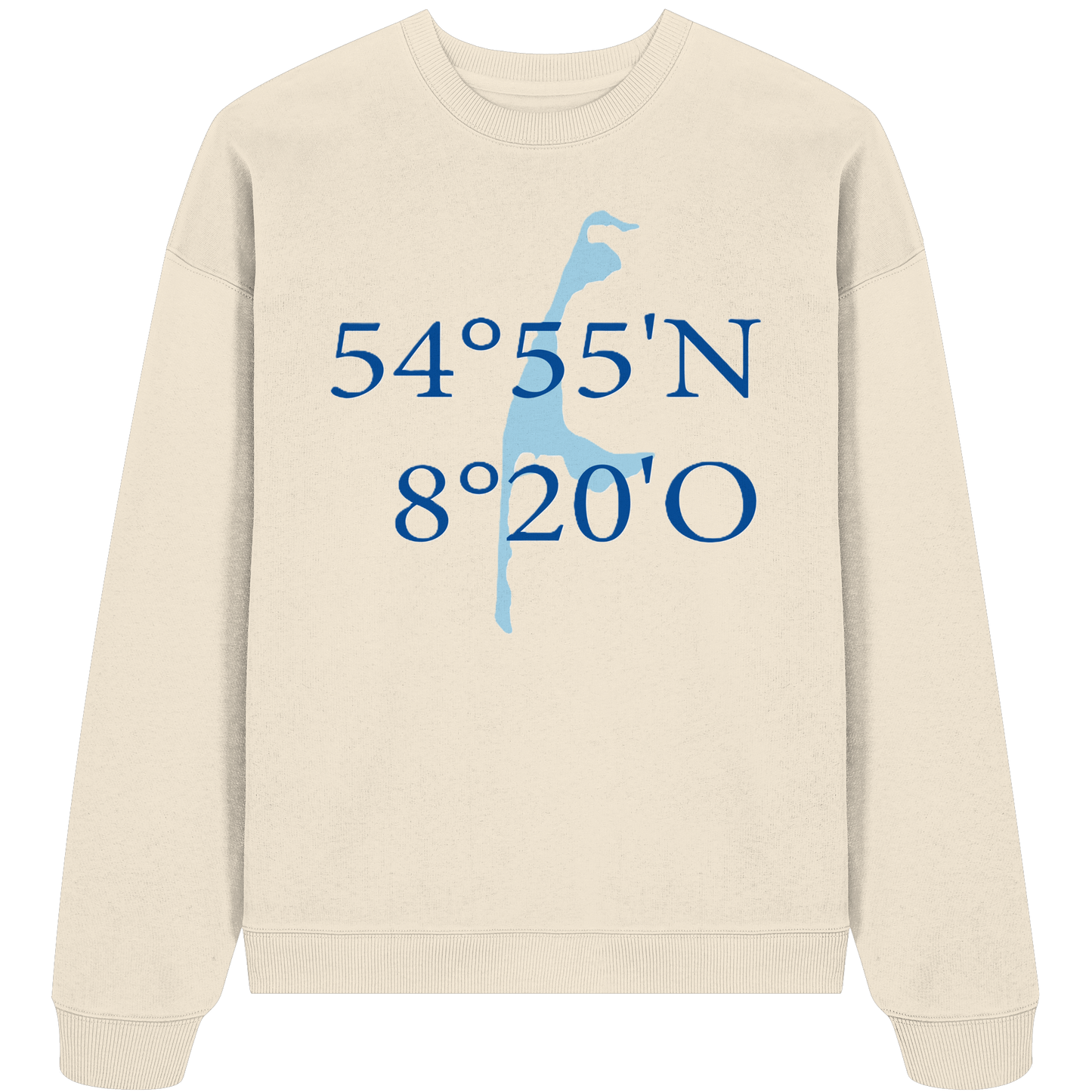 Deine Koordinaten_blau_vorne - Oversize Sweatshirt
