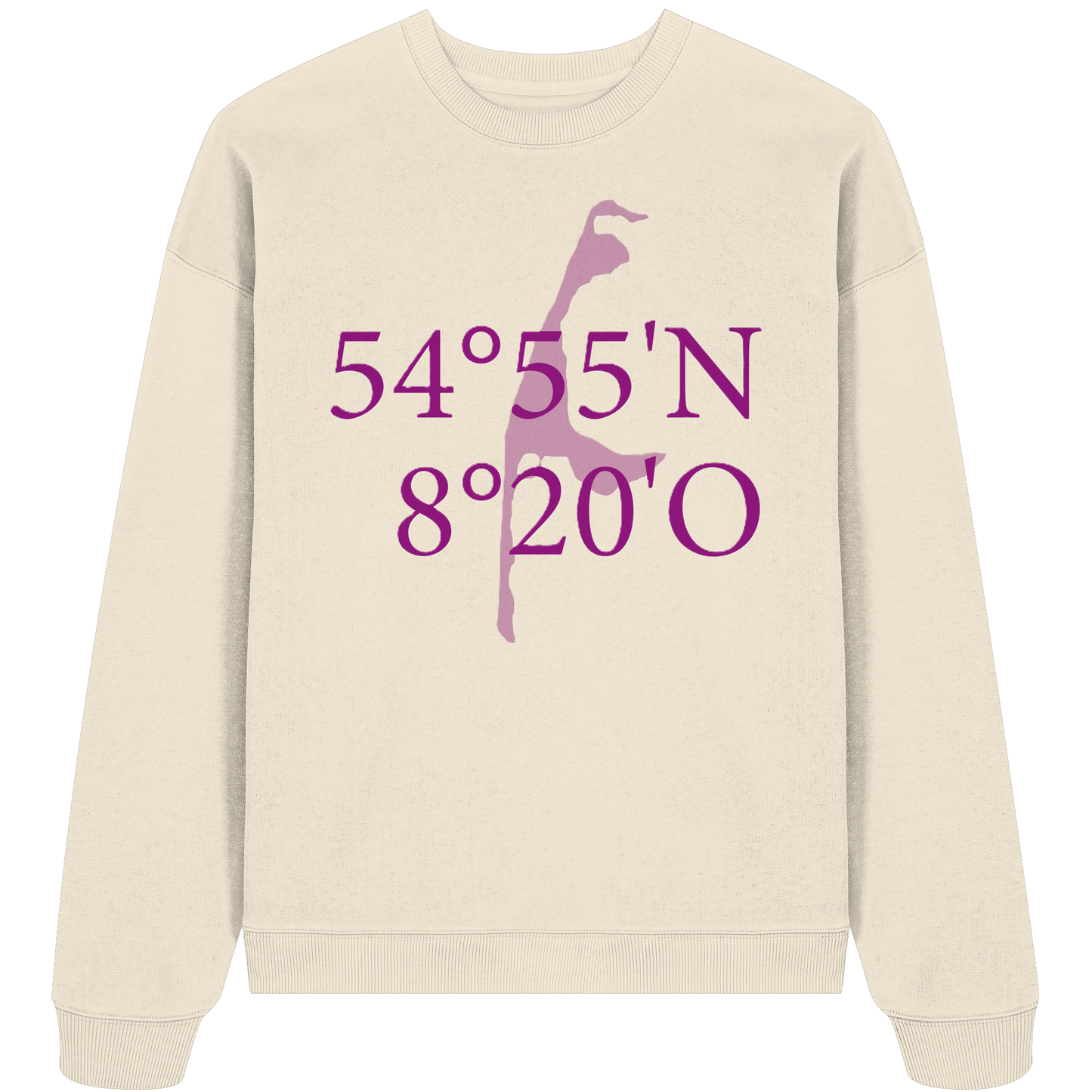 Deine Koordinaten_lila_vorne - Oversize Sweatshirt