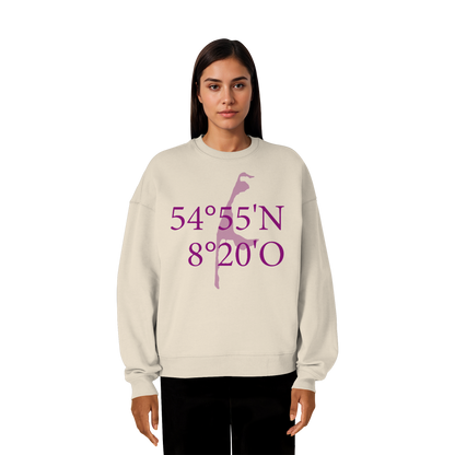 Deine Koordinaten_lila_vorne - Oversize Sweatshirt