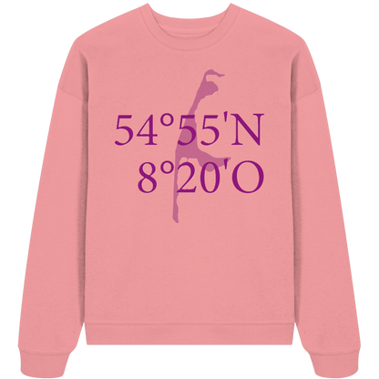 Deine Koordinaten_lila_vorne - Oversize Sweatshirt