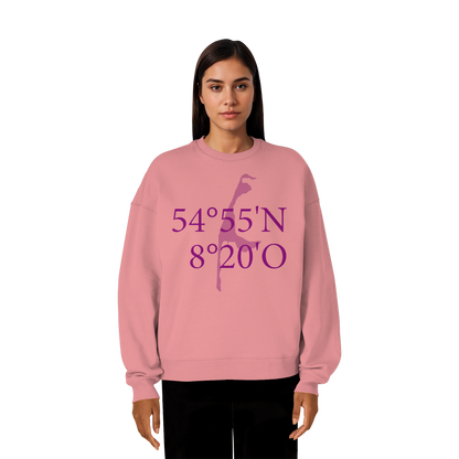 Deine Koordinaten_lila_vorne - Oversize Sweatshirt
