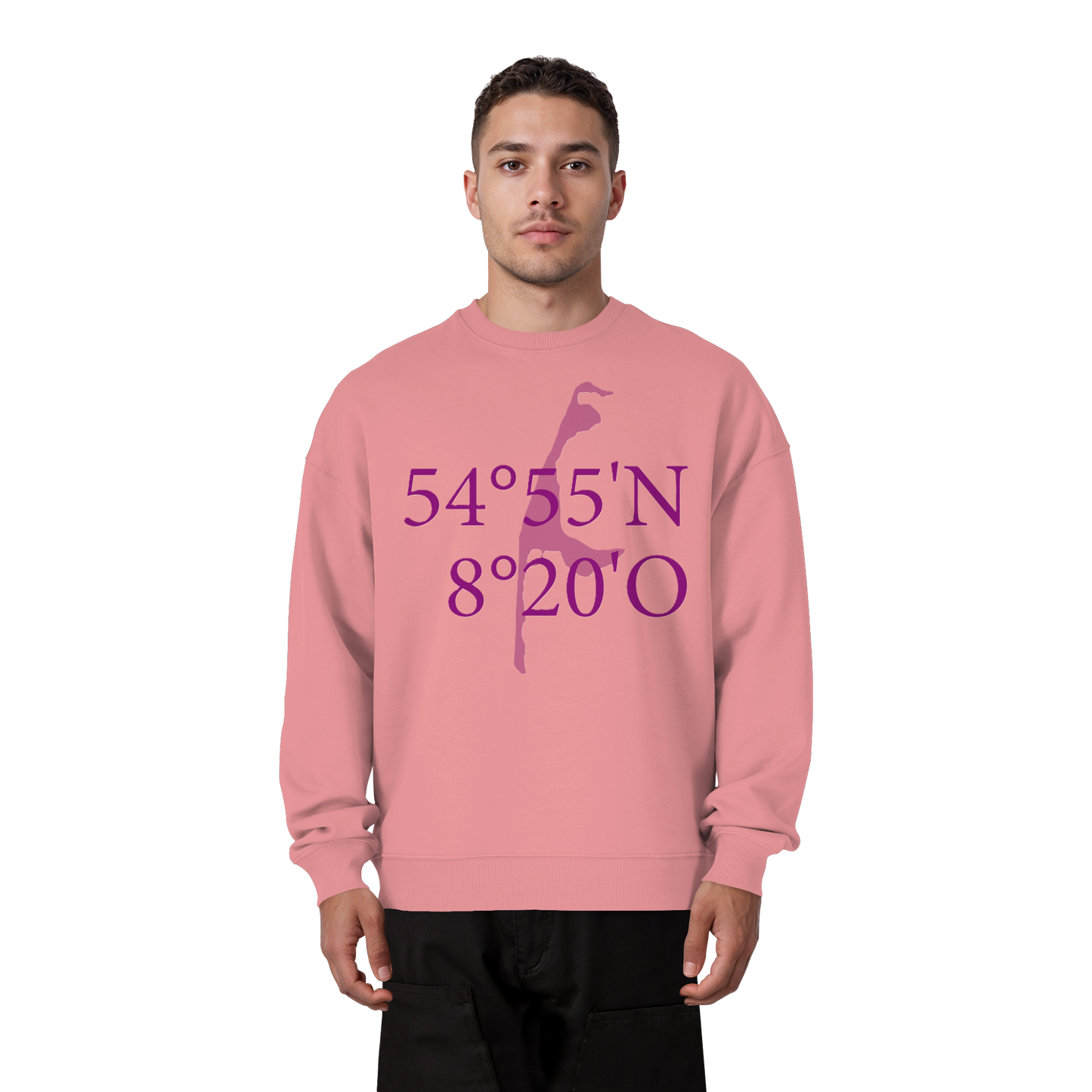 Deine Koordinaten_lila_vorne - Oversize Sweatshirt