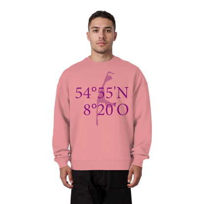 Deine Koordinaten_lila_vorne - Oversize Sweatshirt