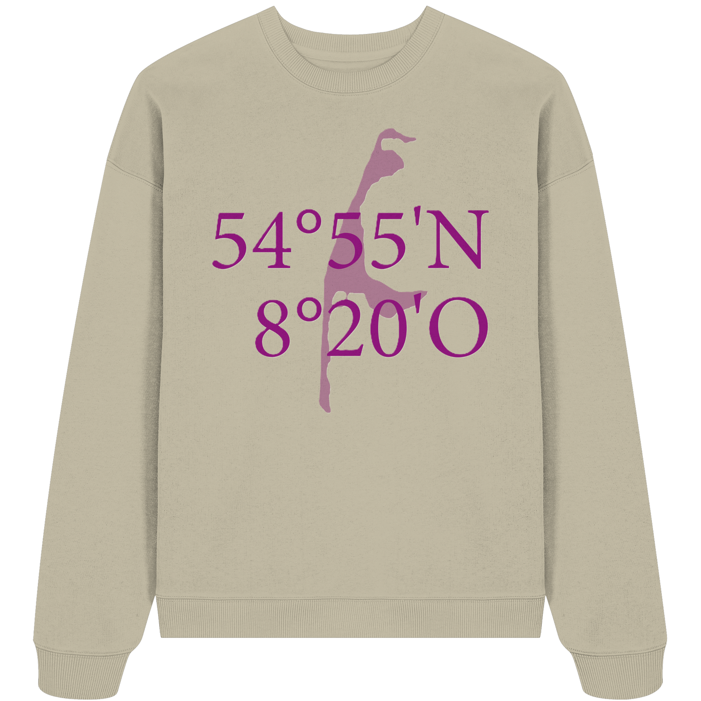 Deine Koordinaten_lila_vorne - Oversize Sweatshirt