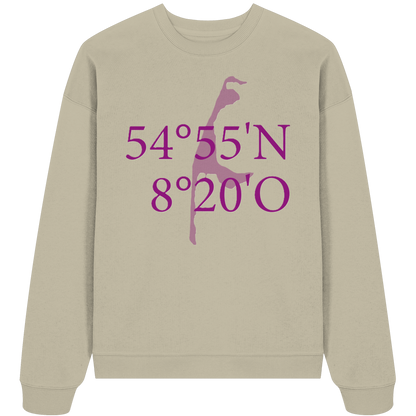 Deine Koordinaten_lila_vorne - Oversize Sweatshirt