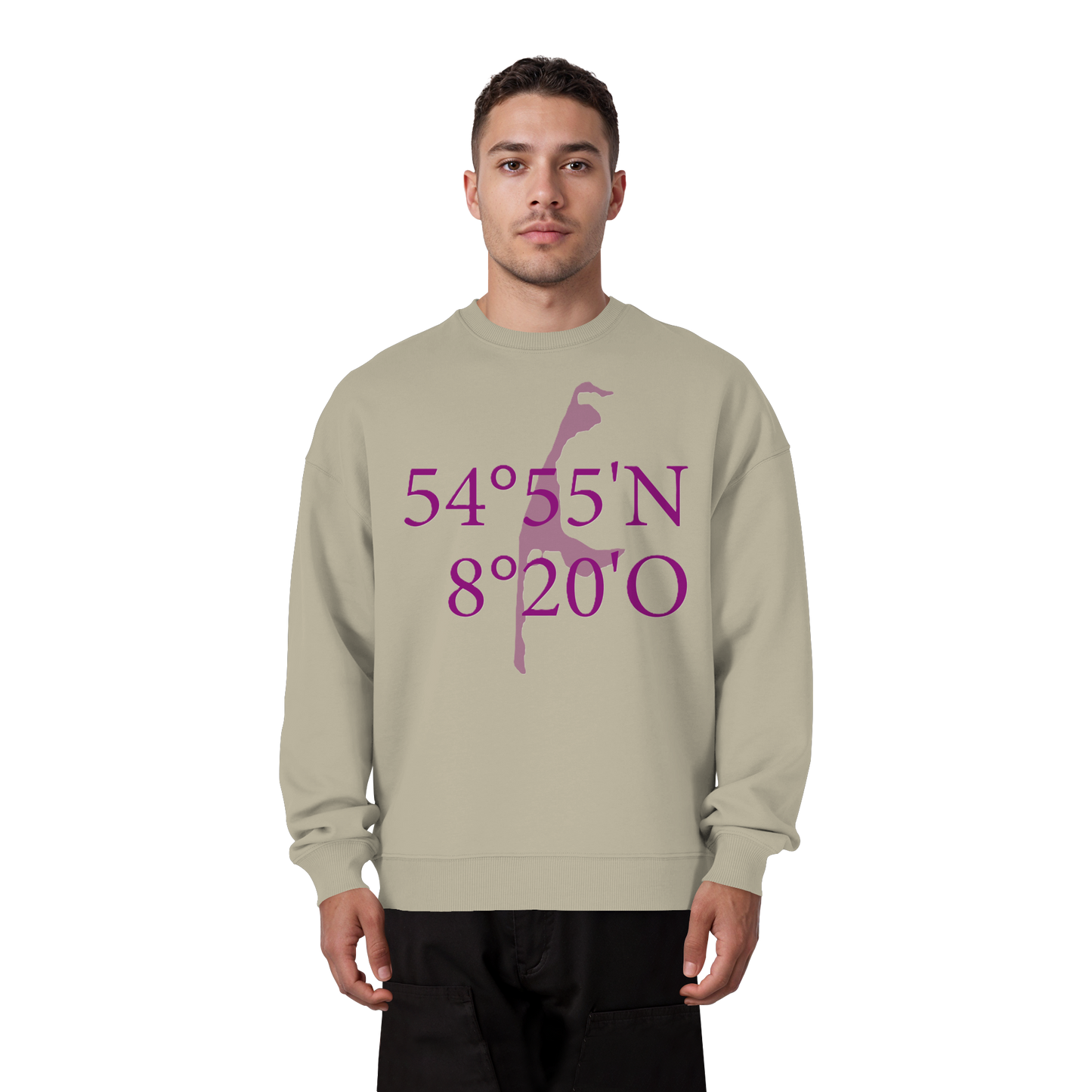 Deine Koordinaten_lila_vorne - Oversize Sweatshirt