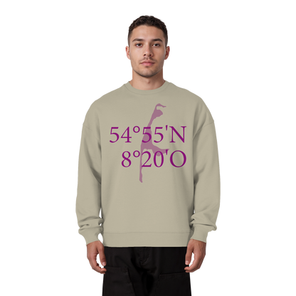Deine Koordinaten_lila_vorne - Oversize Sweatshirt