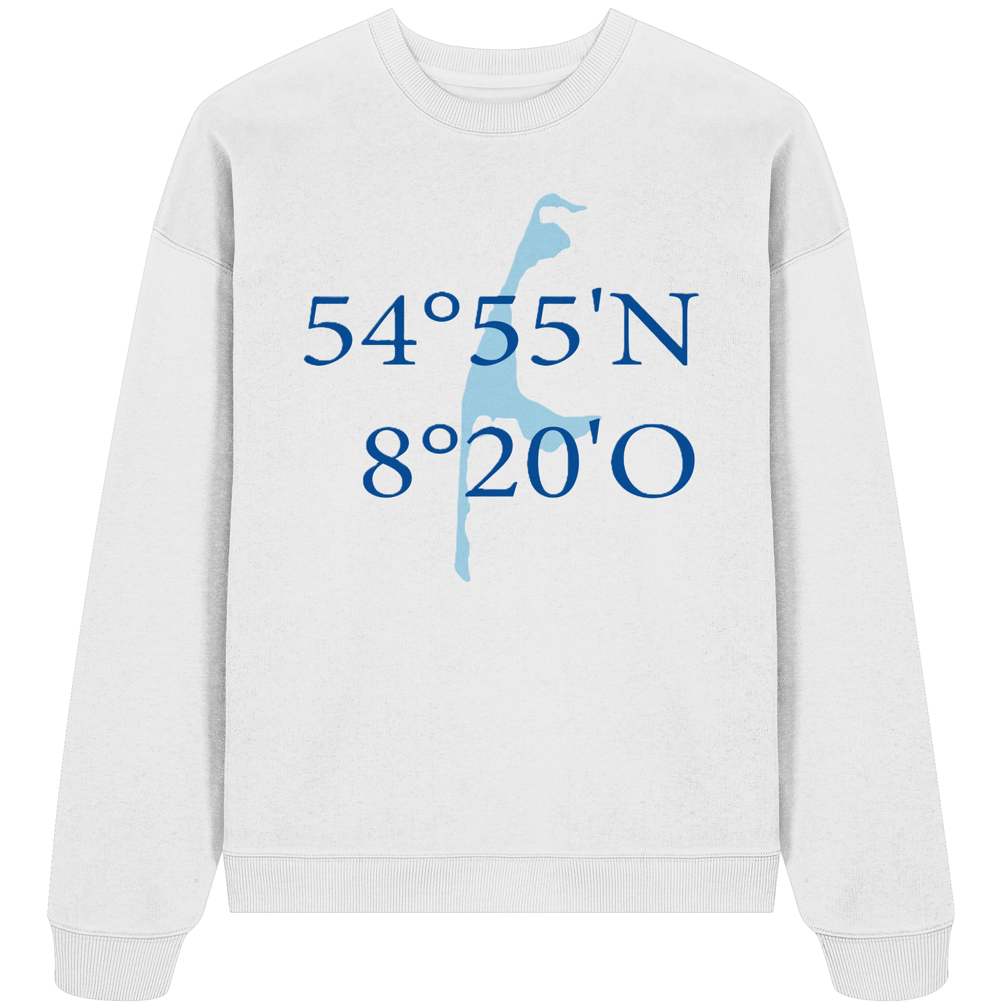 Deine Koordinaten_blau_vorne - Oversize Sweatshirt