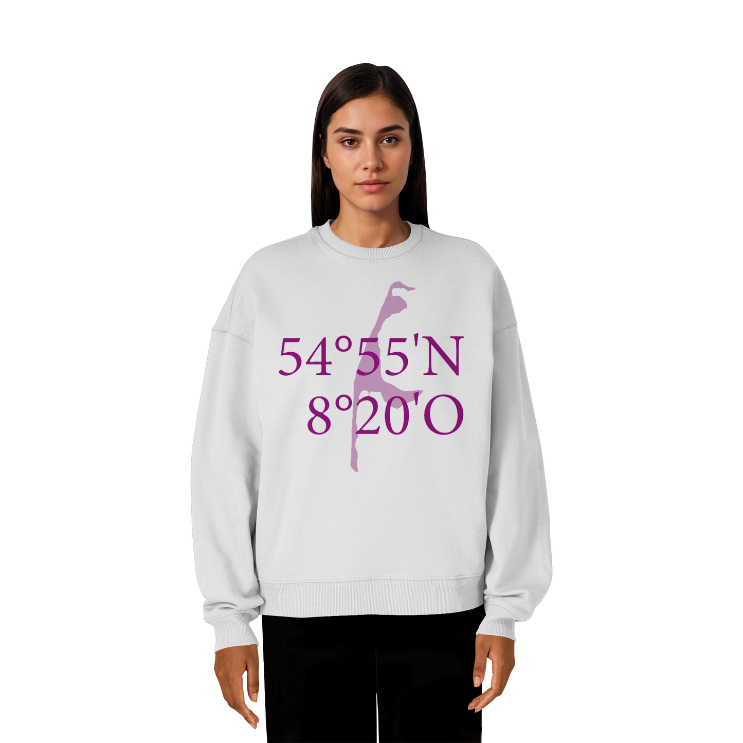 Deine Koordinaten_lila_vorne - Oversize Sweatshirt