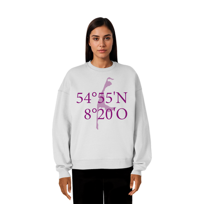Deine Koordinaten_lila_vorne - Oversize Sweatshirt