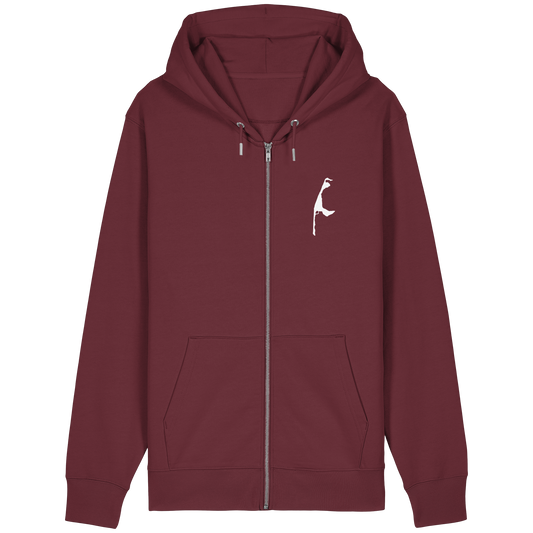Heimathafen mit Koordinate - Relaxed Zipper (front & back)