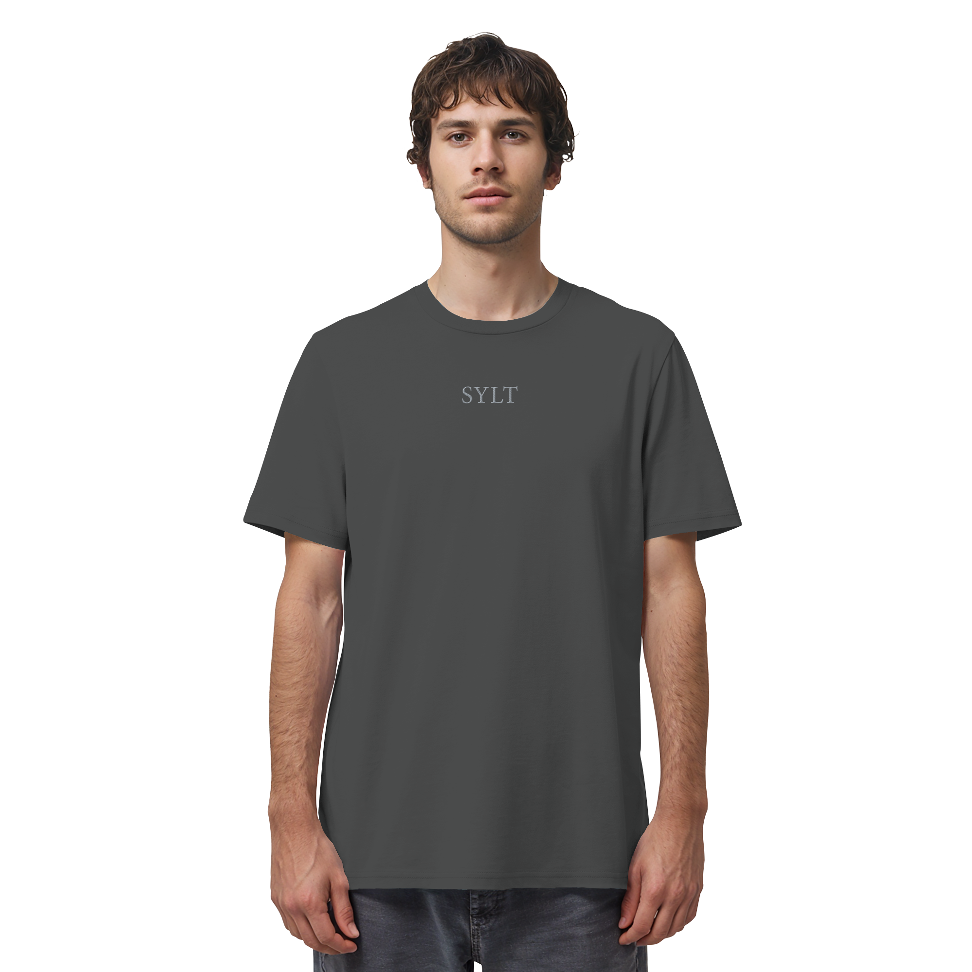 exklusives Sylt Design im Silberstick - Basic T-Shirt