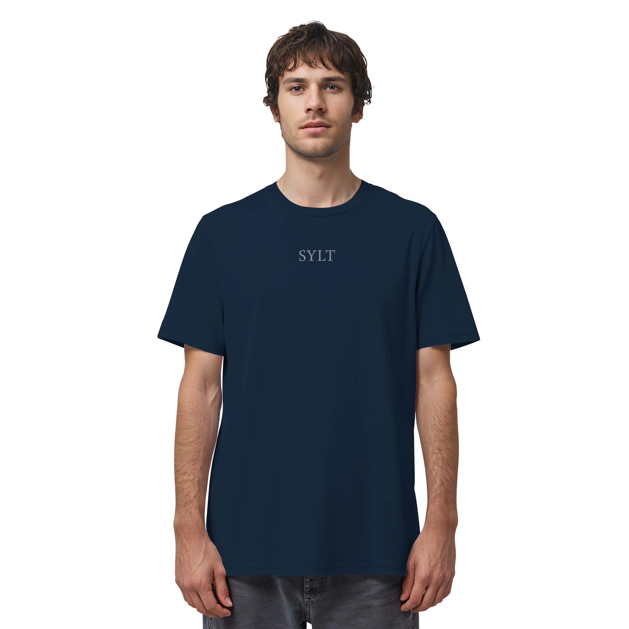 exklusives Sylt Design im Silberstick - Basic T-Shirt