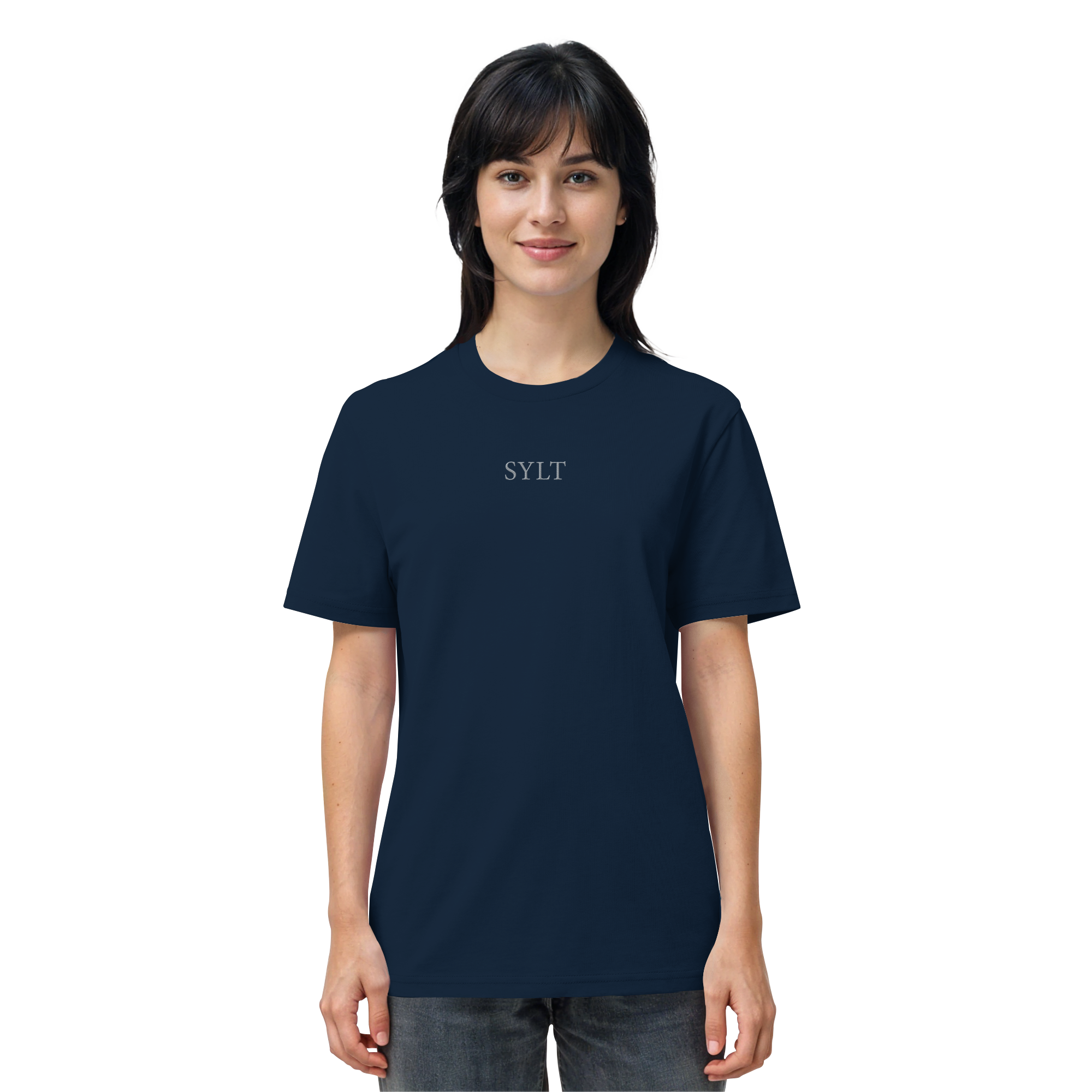 exklusives Sylt Design im Silberstick - Basic T-Shirt