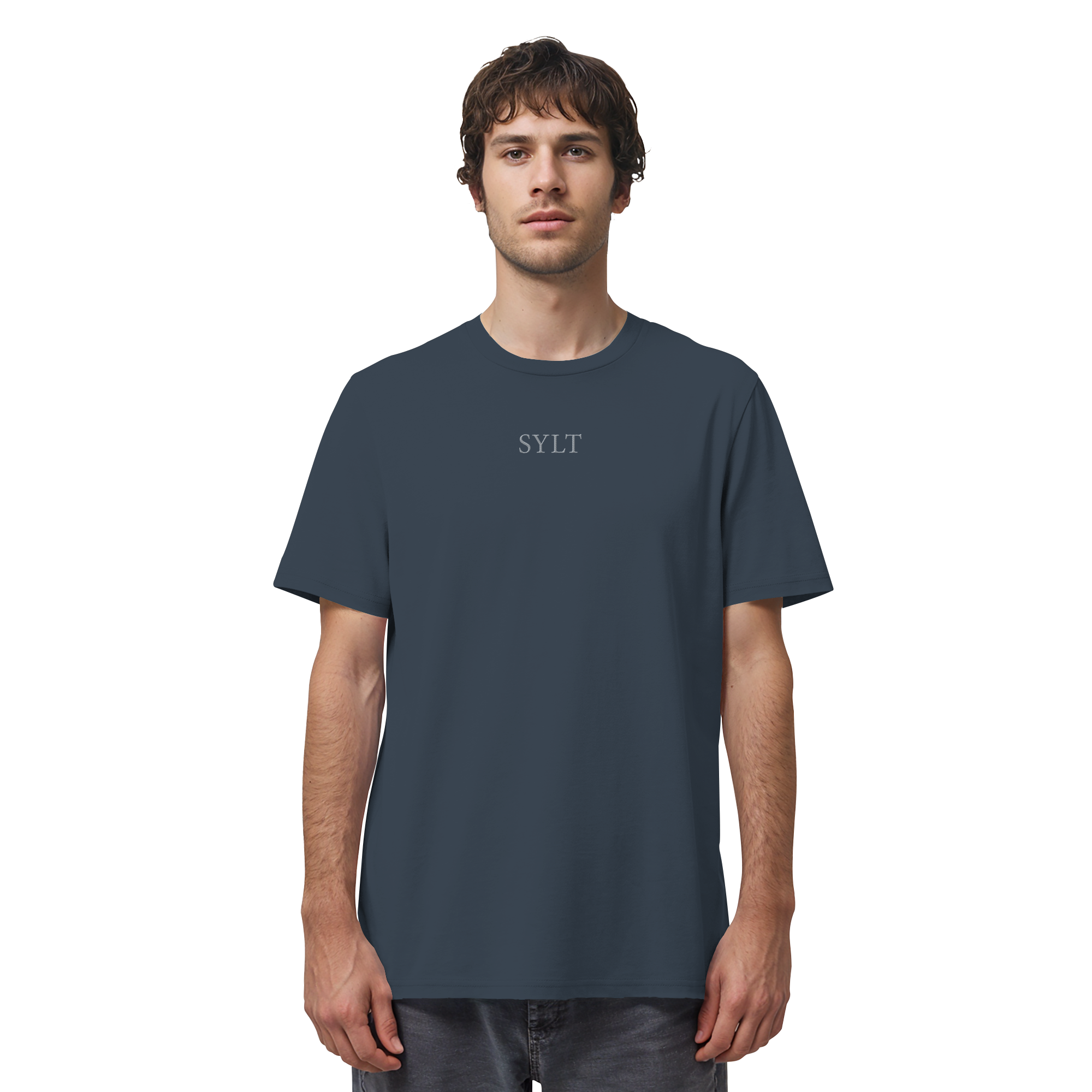 exklusives Sylt Design im Silberstick - Basic T-Shirt