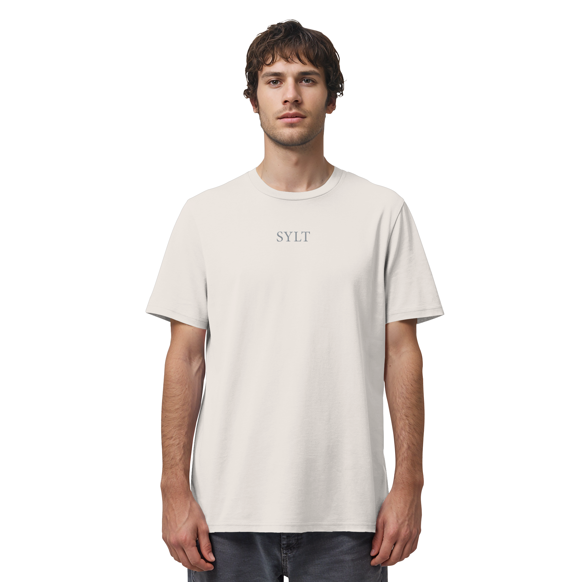 exklusives Sylt Design im Silberstick - Basic T-Shirt